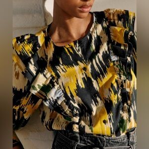 Sezane Body Shirt in Cornelia Print Size 36 (US 6)